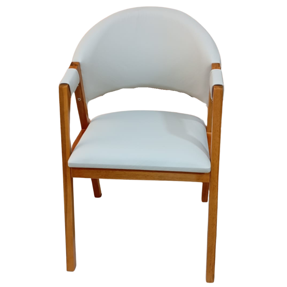 Cadeira Bromélia Linho Off White e Corino Marrom