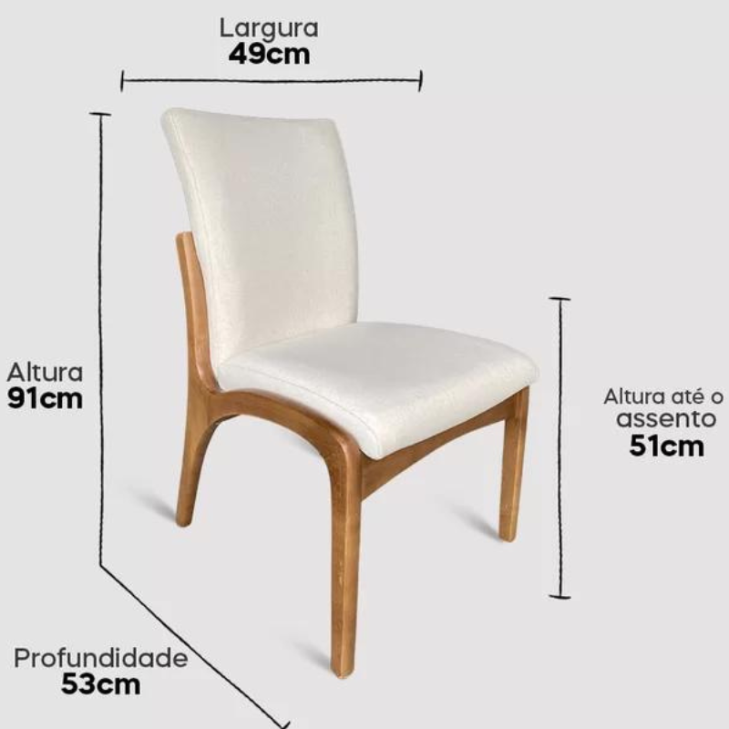 Cadeira Estofada Sândalo Off White